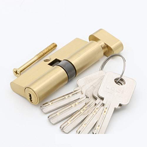 Serratura a Cilindro Della Porta Security Hardware Della Porta 70 75mm Cilindro D'oro Interno Room Serratura A Pressione Maniglia Portachiavi ​​ottone Blocco Rame(70MM 5B)