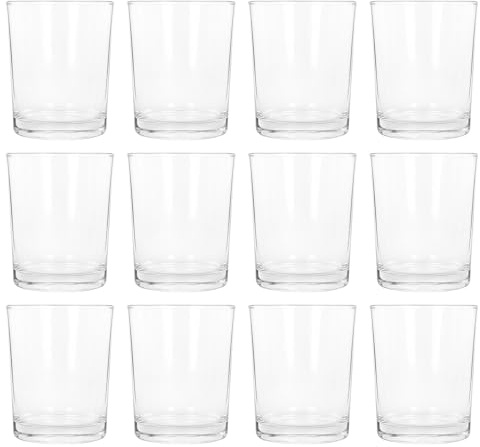 Argon Tableware 200ml Glass Water Tumbler Glasses - Set of 12 | Dishwasher Safe Kitchen Coffee Cocktail Juice Gin Wine Whisky Straight Drinking Glassware Tumbler Durable Soda Lime Glass Set