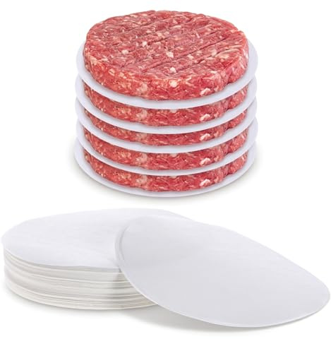 200 Stück Burger Papier 11cm Rund, Blatt Backpapier für Burgerpresse Patties Antihaft Trennpapier Burgerpapiere Grillpapier Patty Papier Rund Hamburger Papier für Airfryer, Grill & Ofen