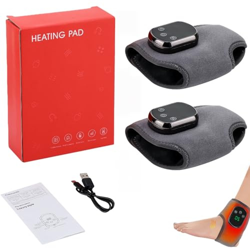 Vital pulser 3-in-1 Massager,Knöchelmassager,Wiederaufladbares Elektrisches Massagegerät mit 5 Heizstufen & 3 Vibrationsmodi für Knöchelunterstützung und Gelenkentspannung