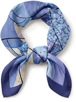 VIVISENCE Carré De Soie Femme 65 X 65 Cm, Foulard En Soie Naturelle 14 Momme, Bords Roulottés À La Main