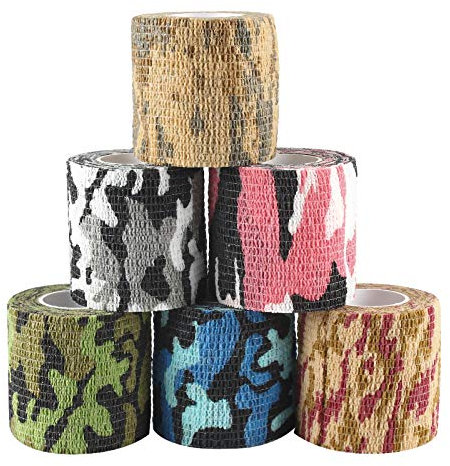 Andux Zone 6 Rollen Haftbandage Verband Elastische Selbsthaftende cohesive Bandage Elastischer Fixierverband Camouflage Bandagen ZZTXBD-03 Farbe Random (5cm*4.5m)