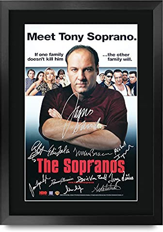 HWC Trading The Sopranos A3 Gerahmte Signiert Gedruckt Autogramme Bild Druck-Fotoanzeige Geschenk Für Tv-Show-Fans