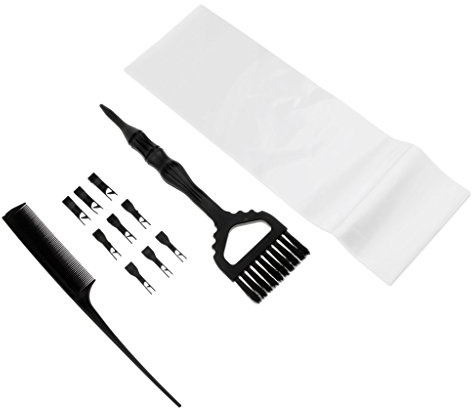 Tubayia - Set per colorare i capelli, con pettine per colorare i capelli, pinza per capelli e pennello per colorare e carta permanente