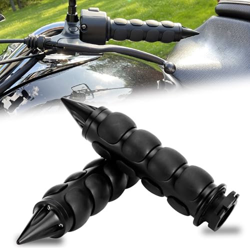 Black 1 25mm Motorcycle Handlebar Hand Grips for Cruisers Choppers