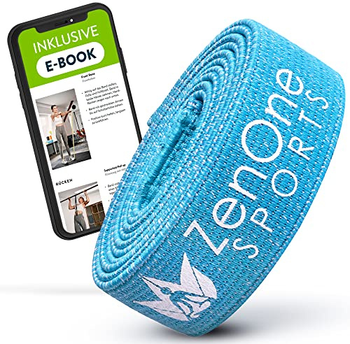 ZenOne Sports® Fitnessbänder Stoff I Resistance Bands in 6 Stärken von X-Light bis XX-Heavy I Stoff Widerstandsbänder mit Workout-Guide - Ideal für Krafttraining, Warm-up & Mehr I Gymnastikband