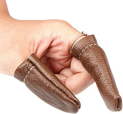 ccHuDE 6 pares de agujas de fieltro de cuero protector de dedos guantes para coser artesanales a mano