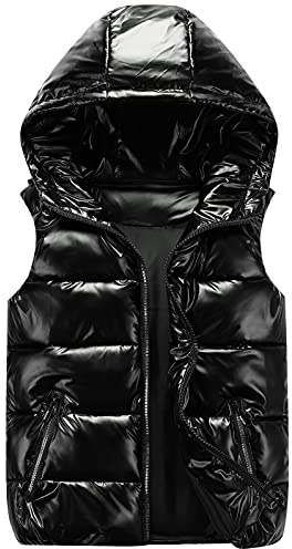 Happy Cherry Kid Vest Girls Puffer Vest Lightweight Quilted Vest Winter Warm Outwear Padded Outfit Black 4-5T