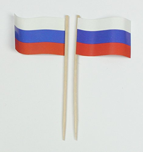 Russland Flaggen Picker Party Zahnstocher Papierfähnchen in Profiqualität 50 Stück Beutel Offsetdruck Riesenauswahl