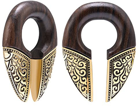 KOOBODY Lot de 2 écarteurs d'oreille en bois - 16 mm