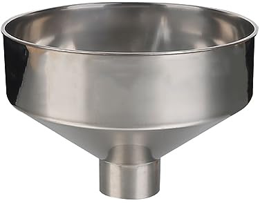 Large Stainless Steel Funnel For Kitchen Use Food Funnel For Carrying Liquid And Dry Ingredients, Diameter 25cm (Color : Silver, Size : 25/6cm)