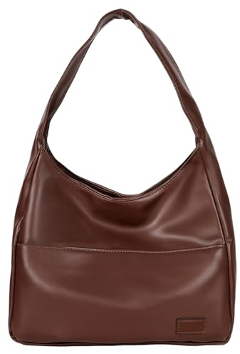 Pocadri, Borsa a tracolla da donna, in pelle vegana, elegante, casual, alla moda, grande, morbida
