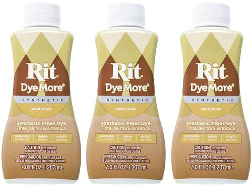 Rit DyeMore - Tinte de fibra líquida sintética de 7 onzas para ropa, decoración y manualidades, piedra de arena (paquete de 3)