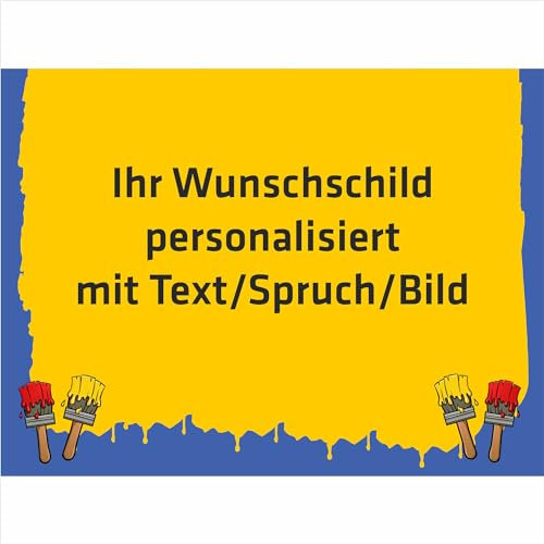INDIGOS UG - Aluverbundplatte Schild - Beruf - Maler - 40x30 cm - Firmenschild - wetterfest personalisiert mit Foto, Logo und Text - individuelle Schilder für Tür, Wand, Büro Garage