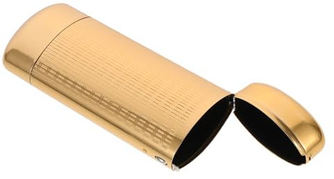CALLARON Brillenetui aus Aluminium Leichtes und Stoßfestes Hartschalen Etui in Gold Kleines Sonnenbrillenetui und Brillenschutzbox Geeignet für Damen und Herren als Tragbare Aufbewahrung