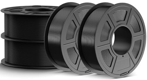 JAYO PETG Filament 1.75mm Schwarz 4.4KG, PETG Starke Zähigkeit 3D Drucker Filament, 1.1 kg pro Spule, 4 Spulen, Mehrfarbig für die meisten FDM 3D Drucker