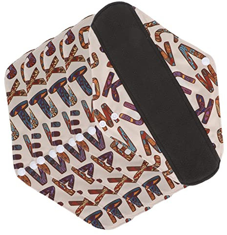 Qukaim Wiederverwendbare Damenbinde, waschbar, wiederverwendbar, Menstruationspolster, 5 Stück, anthrazitfarbene Stoffbinden, saugfähig, weich, modisch, umweltfreundlich G72