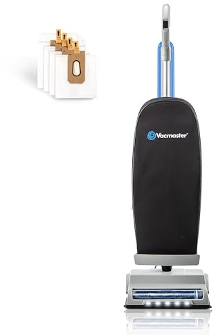 Vacmaster UB0402 Commercial Vacuum Cleaner Ultra-Lightweight 14L Capacity Bagged Upright Vac with LED Headlight and 2-Speed Setting Powerful Suction for Pets, Carpets & Hard Floor