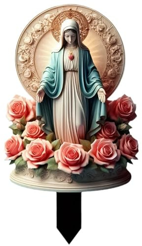Hperu Estatua de Virgen de Guadalupe, Acrílico Virgen María Figura para decoración de hogares y Jardines, Santísima Virgen María Escultura