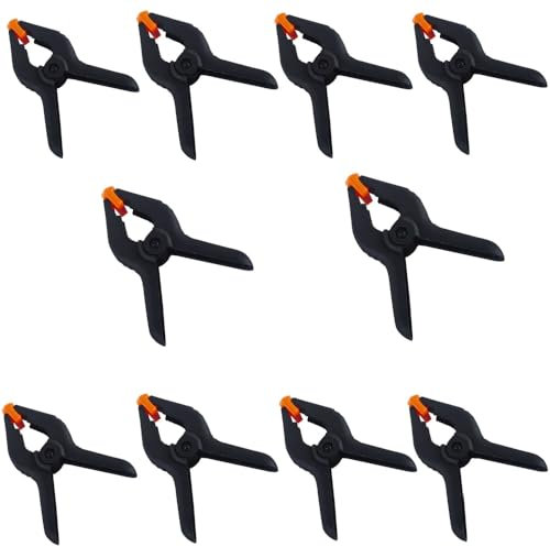 10 Pcs 2 Spring Clamps,Heavy Duty Nylon Spring Clips - Plastic Grip Woodworking Clips for DIY Projects, Photo Studio Background, Craft Tension Control Clamps