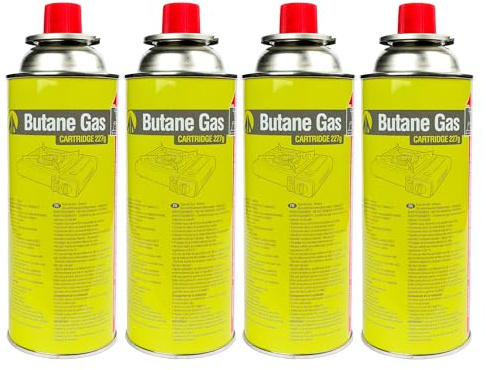 Butane Valve Gas Canisters - Complies With EN417, Non-Threaded, Camping Cylinders for Portable Stoves, Blowtorch, Weeders, Reliable Propane Refill, Long Lasting & Safe for Outdoor Cooking, Camping, Fe