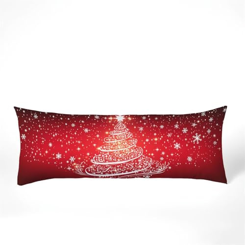 Kissenbezug 40x145 Seitenschläferkissen Bezug Weihnachten Kissenbezug Rot Kissen seitenschläfer Samt Verbessern Sie Schlafqualität Pillow Case, Doppelseitig Drucken für Sofa Deko Schlafzimmer,Model600