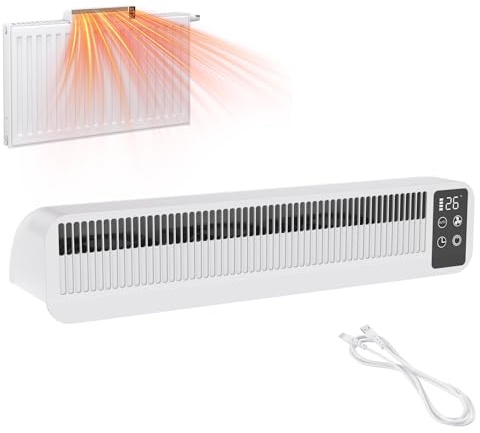 Froadp Ventilatore per radiatore con indicatore di temperatura – Ventilatore portatile a 3 velocità, timer e sensore di calore intelligente, ventola silenziosa per migliorare l'efficienza del