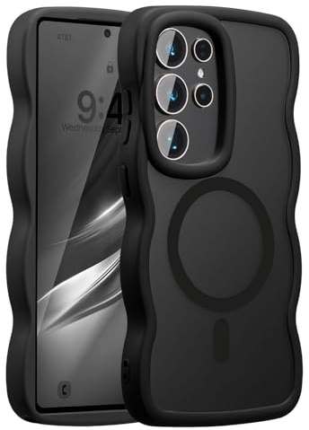 UEEBAI Magnetiskt fodral för Samsung Galaxy S26 Ultra 5G, silikonmatt transparent mobiltelefonfodral med trådlös laddning, stöttålig, reptåligt, halkfritt skyddshölje, mjukt TPU-stötdämpning, skydd
