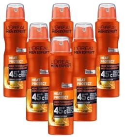 L'Oréal Paris Men Expert Thermic Resist 48H Anti-Perspirant Deodorant Spray 150ml – 45°C Heat Protection – 0% Alcohol PACK OF 6