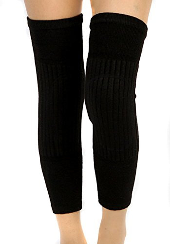 HugeStore Damen Herren Winter Kaschmir Kniewärmer Knieschoner Stricken Stulpen Beinstulpen Beinwärmer Legwarmers Schwarz
