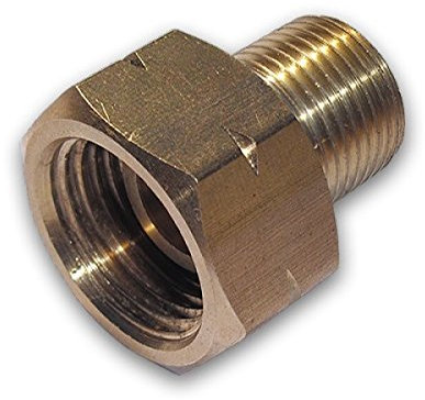 Unbekannt Adapter für Propangasflaschen, Gasflaschen kurz Links 3/8“ x 21,8 Links Übergang aus Messing, wiederbefüllbar, Bodenmontage, Freistehend, Offen, Flüssiggas, Gasflaschenadapter