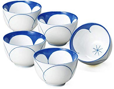 Teeschalen-Set Hana, 5 japanische Teeschalen für grünen Tee
