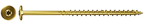 Fischer Spanplattenschrauben Power-Fast, 6,0x300, Tellerkopf, gelbverzinkt, Teilgewinde Innenstern TX, 659358, VPE 100 Stück