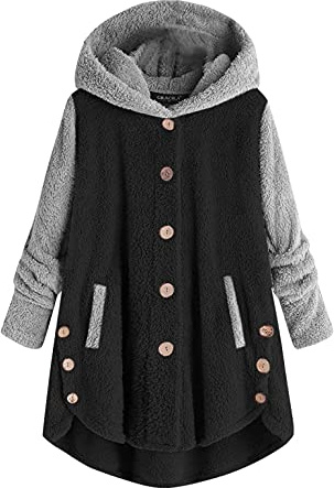 Abrigos Mujer Invierno Talla Grande Sudaderas con Capucha y Bolsillo Casual Cremallera Felpa Suéter Tops de Manga Larga Ropa Mujer Otoño Invierno Ofertas y Barata 2018 (C-Gris, XXXXXL)