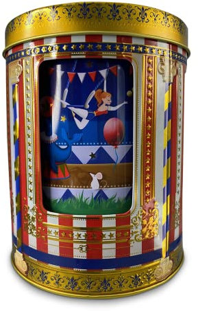 Boîte à musique Cirque – Boîte de rangement, boîte à biscuits, boîte en tôle – Qualité alimentaire – Vol. 0,75 l