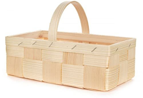 Rudolphs Schatzkiste Holzkorb Osterdekoration Spankorb mit Henkel eckig, Natur 22x14x7cm NEU DEKOKORB PILZKORB SAMMELKORB Erzgebirge
