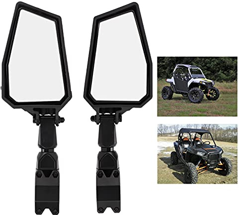 Akozon Motorrad Spiegel, Moped Spiegel UTV Seite Rückspiegel 180° einstellbar 1,75 Zoll Lenkerendenspiegel für 800 900 1000 XP/für Rhinos 450 660 700/für