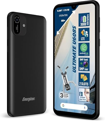 Energizer - Smartphone U608S - 4G - Cellulare Dual SIM (Nano SIM) - 3 anni di garanzia - Nero