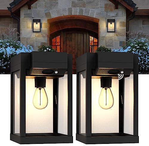 tekstap Lampe Murale Solaire Extérieur avec Détecteur de Mouvement, 3 Mode IP65 Imperméable à l'eau Lumière Murale, Appliques d'extérieur lumineuses pour le jardin, le patio, l'allée et la clôture