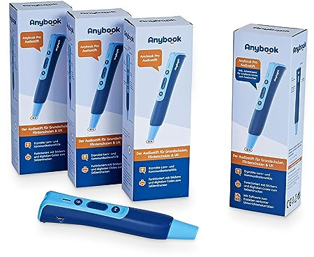 ANYBOOK PRO Klassensatz mit 4 Audiostiften und 1 Jahreslizenz für Digitale Codes, der Flexible Lesestift | Lese- & Schreibförderung | Sprachförderung
