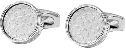 Beydodo Manschettenknöpfe Personalisiert Hemd, Manschettenknopf Herren Edelstahl Rund Gemustert Silber Cufflinks Shirts for Men mit Manschettenknöpfe Box