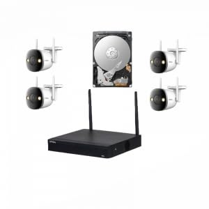 IMOU® Kit - 4 caméras Bullet WIFI 2 MP optique fixe 2,8 mm + 1 NVR 4 canaux IP 1080P WIFI - Disque dur 1 To inclus