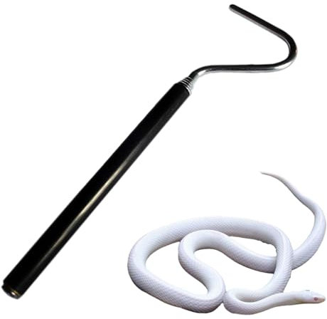 Schlangenfänger-Greifer – Schlangenfänger-Haken, Schlangen-Greifer, Stick-Handwerkzeuge, Edelstahl, Reptilien-Greifer für Schlangen, Reptilien, Teleskop, 16,5 - 67 cm lang, Handschlangengreifer