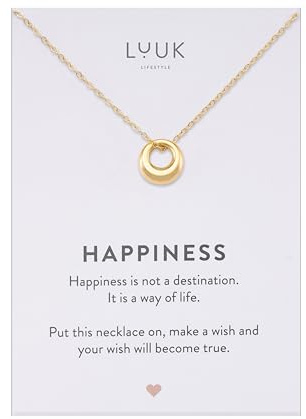 LUUK LIFESTYLE Elegante Damen Halskette mit Anhänger und Spruchkarte | Edelstahl, Wasserfest, Hypoallergen, Verstellbare 50cm Kette, Geschenkidee, Alltags Look, Modeaccessoire