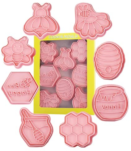 Set di stampi per biscotti a forma di ape, stampi per biscotti a forma di ape, per decorazioni fai da te, decorazioni per torte, ripieni di torte, fondente, morbidi