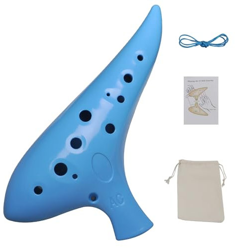 rayzm 12-Loch Alto C Okarina, 13-Ton C-Dur, Langlebige ABS-Kunststoff Okarina Blasinstrument mit Tasche für Anfänger