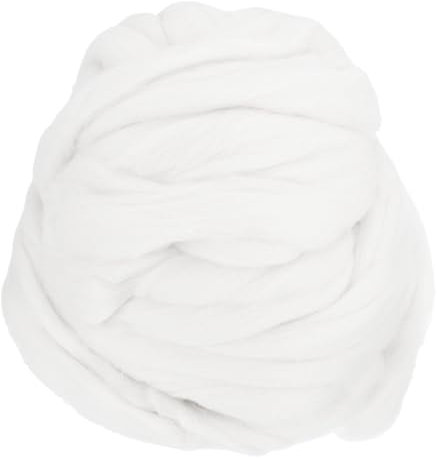 QUARKZMAN Aguja Fieltro Lana, 16 Oz Naturaleza Fibra Lana Hilo Mecha para Húmedo Fieltro, Artesanías, Bricolaje Materiales (Brillante Blanco)