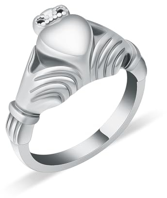 QGJNSGC Anneaux urne funéraire en forme de cœur pour les cendres pour femme, promesse couronne, anneau de crémation, garde les cendres chères dans mon cœur pour toujours dans mon cœur, souvenir