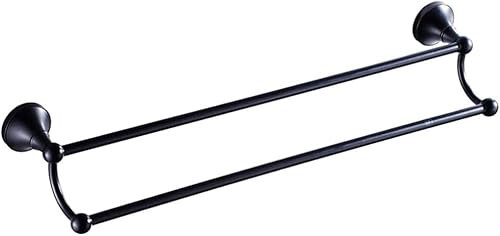 Towel Racks, Towel Rail for Bathroom, Double Towel Rail Antique Towels Bar, Bronze Brass Chrome Towel Holder Rack for Kitchen Bathroom Hotel Toilet,Black,a
