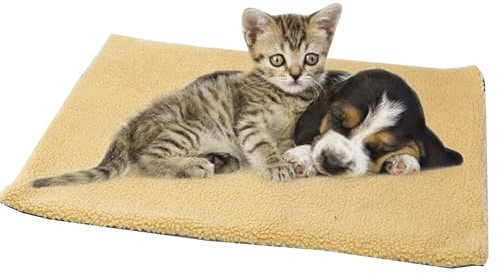 Coussin Auto-Chauffant pour Chat & Chien, Tapis Chauffant pour Chat et Chiens, Couverture Auto-Chauffante pour Chats, Couverture Auto-Chauffant Tapis Thermique, Tapis pour Chat, 60x45cm (Jaune)
